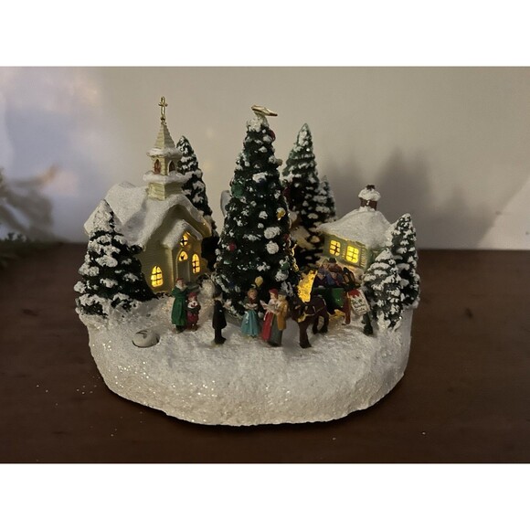 Vintage Thomas Kinkade St. Nicholas Circle Teleflora Diorama Music Box Works! - Picture 1 of 13